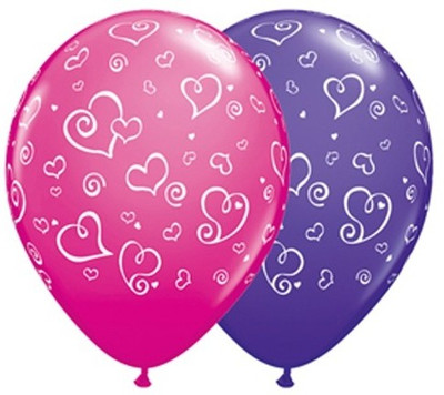Qualatex Swirl Hearts Printed Balloon