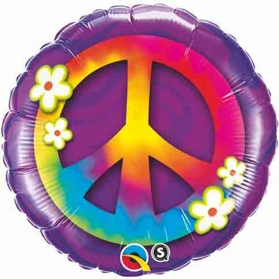 Qualatex Peace Sign & Daisies 18 inch Printed Balloon Qualatex Peace Sign & Daisies 18 inch Printed Balloon