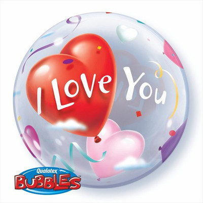Qualatex I Love You Heart Balloons Printed Bubble Balloon Qualatex I Love You Heart Balloons Printed Bubble Balloon