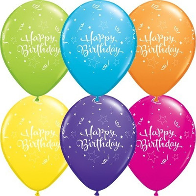 Qualatex Birthday Shining Star Tropical Assortment Solid Balloon Qualatex Birthday Shining Star Tropical Assortment Solid Balloon