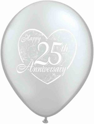 3% OFF on Fusion Balloons Happy 25th Anniversary Heart Silver 11 Printed Balloon 3% OFF on Fusion Balloons Happy 25th Anniversary Heart Silver 11 Printed Balloon