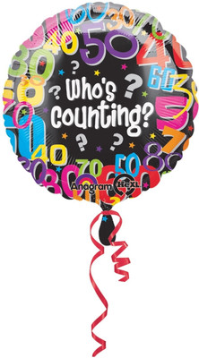 Wanna Party Who'S Counting Printed Balloon Wanna Party Who'S Counting Printed Balloon