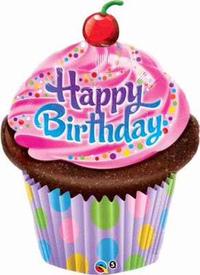 Fusion Balloons Birthday Frosted Cupcake 35 Printed Balloon Fusion Balloons Birthday Frosted Cupcake 35 Printed Balloon