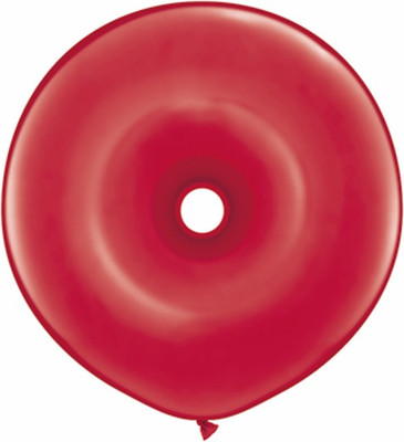 Qualatex 16'' Geo Donut Ruby Red Solid Balloon Qualatex 16'' Geo Donut Ruby Red Solid Balloon