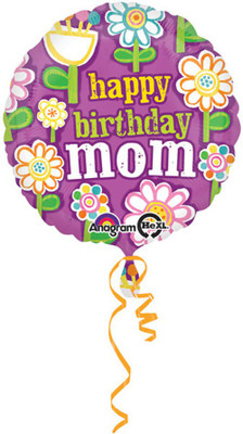 6% OFF on Anagram Happy Birthday Mom Floaral Printed Balloon 6% OFF on Anagram Happy Birthday Mom Floaral Printed Balloon