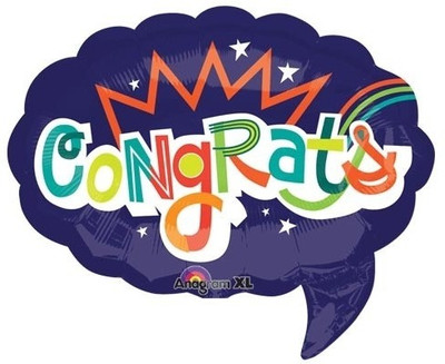 5% OFF on Anagram Congrats Word Bubble Printed Balloon