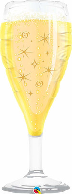 Fusion Balloons Bubbly Wine Bottle & Glass (24 inch) Printed Balloon