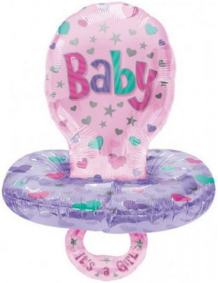Mypartyshoponline Girl Baby Pacifier Foil Printed Balloon Mypartyshoponline Girl Baby Pacifier Foil Printed Balloon