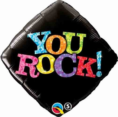 Qualatex You Rock! Black 18 Printed Balloon Qualatex You Rock! Black 18 Printed Balloon
