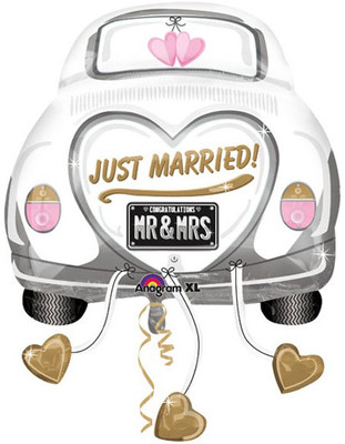 Anagram Just Married Wedding Car Printed Balloon Anagram Just Married Wedding Car Printed Balloon