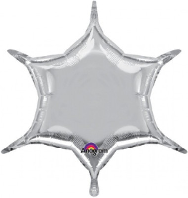 2% OFF on Anagram Silver 6-Point Star Solid Balloon
