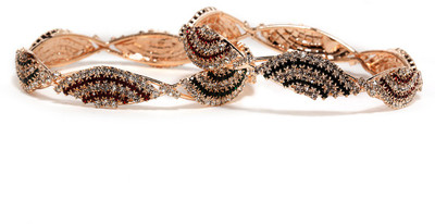 Bindhani Just Like Diamonds Alloy Cubic Zirconia 10K White Gold Plated Bangle Set Pack of 2 Bindhani Just Like Diamonds Alloy Cubic Zirconia 10K White Gold Plated Bangle Set Pack of 2