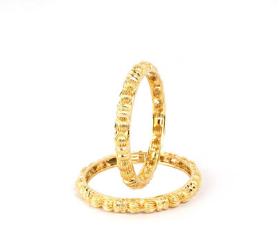 VK Jewels Gold Plated Alloy 18K Yellow Gold Plated Bangle Pack Of 2