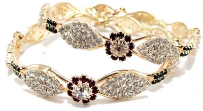 50% OFF on Aria Alloy Enamel Plated 18 Bangle Set Pack of 2