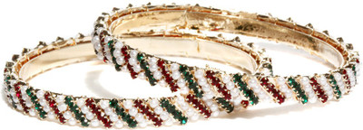 33% OFF on Bindhani Antique Alloy Cubic Zirconia Bangle Set Pack of 2