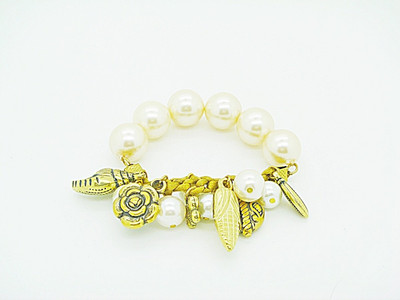 Confusionfa Pearl Chain Metal Bracelet Confusionfa Pearl Chain Metal Bracelet