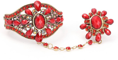 30% OFF on KhoobSurati Classy Stone And Embossed Metal Ring Bracelet