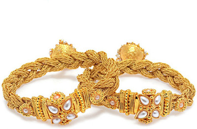 38% OFF on Alankruthi Dazzling Copper Copper Plated Bracelet Pack of 2