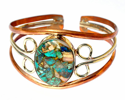 50% OFF on Ratnam Two Tone Brass Cuff