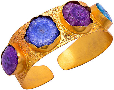 60% OFF on Sagun Brass Agate Rhodium Plated Cuff