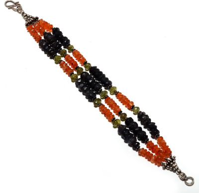 43% OFF on Nikhil Silver Arts Beaded Silver Garnet, Topaz Bracelet