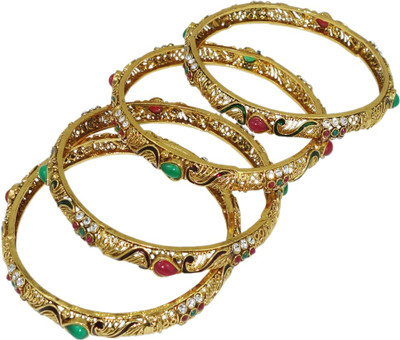 37% OFF on Anjan Gorgeous Designer Golden Alloy Bangle Set Pack of 4