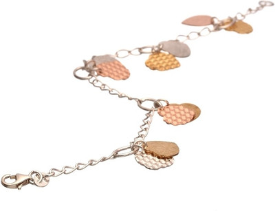 14% OFF on Glitterz Two Tone Hearts Sterling Silver Sterling Silver Plated Bracelet