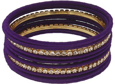 40% OFF on Laron Handicrafts Vilot Threaded And Studed Silk Dori Bangle Set Pack of 11