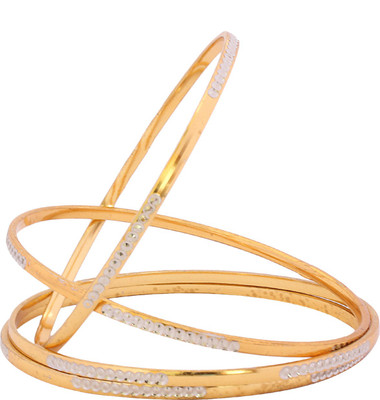 65% OFF on Luxor Beautiful Delight Alloy Yellow Gold Plated Bangle Set Pack of 4