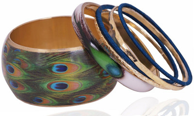 54% OFF on Lazreena Antique Designer Alloy Bangle Set Pack of 6