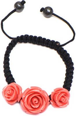 60% OFF on Ratnakar Pink Rose For Some One U Love Acrylic Yellow Gold Plated Bracelet