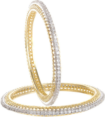 31% OFF on Treasure Trove Royal Collection Silver Zircon Yellow Gold Plated Bangle Set Pack of 2 31% OFF on Treasure Trove Royal Collection Silver Zircon Yellow Gold Plated Bangle Set Pack of 2