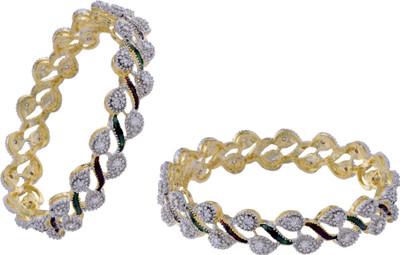 72% OFF on Hyderabad Jewels Alloy, Silver Bangle Set Pack of 2