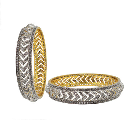 37% OFF on Bling N Beads Sensational Alloy Cubic Zirconia Bangle Set Pack of 2