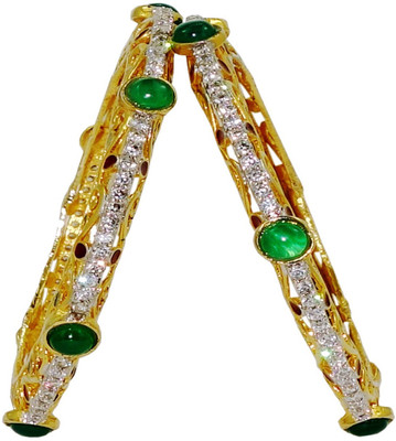 50% OFF on Anjan Beautiful Designer Golden Alloy Bangle Set Pack of 2