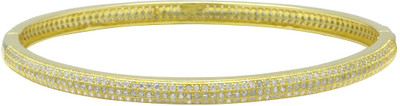 30% OFF on Gemtogems Fiesty Golden Sterling Silver Cubic Zirconia Yellow Gold Plated Bangle