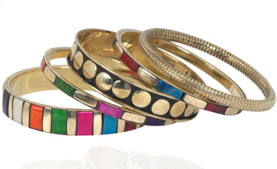 75% OFF on Lazreena Antique Designer Alloy Bangle Set Pack of 5