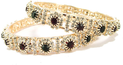 50% OFF on Aria Alloy Cubic Zirconia 18K Rose Gold Plated 18 Bangle Set Pack of 2