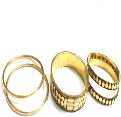 Indian Swan Evening Shine Brass Bangle Set Pack of 5