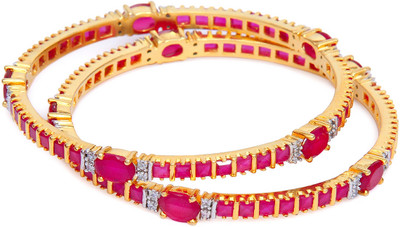 20% OFF on Swarnaratnam Princess Delight Silver Rhodium Plated Bangle Set Pack of 2