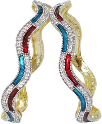 56% OFF on Anjan Charming Designer Golden Alloy Bangle Set Pack of 2