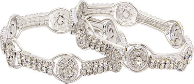 66% OFF on Vendee Fashion Floral Design Alloy Bangle Set Pack of 2