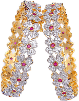 13% OFF on Swarnaratnam Princess Delight Silver Bangle Pack of 2