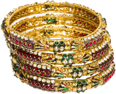 33% OFF on Joyas traditional Brass Bangle Set Pack of 4
