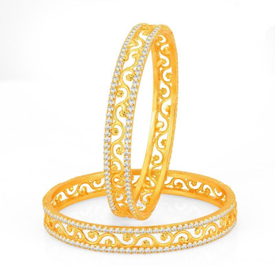 72% OFF on Sukkhi Copper 18K Yellow Gold Plated Bangle Set Pack of 2