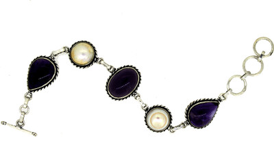 65% OFF on Melange Jewels Designer Stones Silver Bracelet