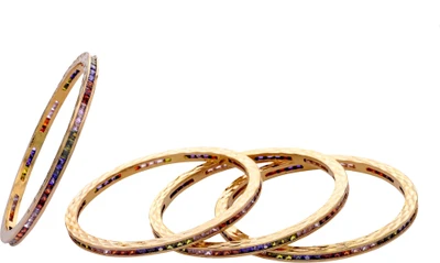 55% OFF on Hyderabad Jewels Alloy, Silver Bangle Set Pack of 4