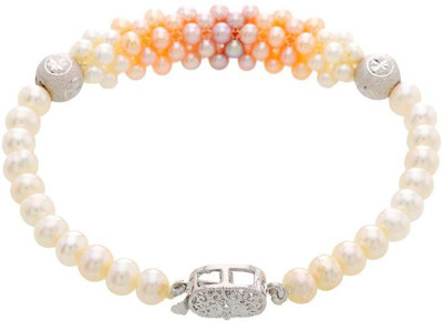 20% OFF on Krishna Pearls & Jewellers Evening Shine Silver Pearl 22K White Gold Plated Bracelet