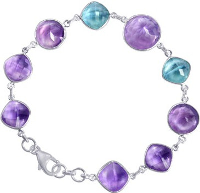50% OFF on Arsh Crown Sky Dominion BR1263 Sterling Silver Amethyst, Topaz Sterling Silver Plated Bracelet