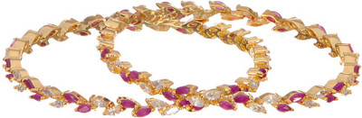 71% OFF on Sparkle Street Ruby Romance Alloy Bangle Set Pack of 2